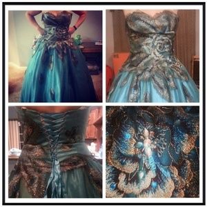 Gorgeous Sherri Hill peacock dress